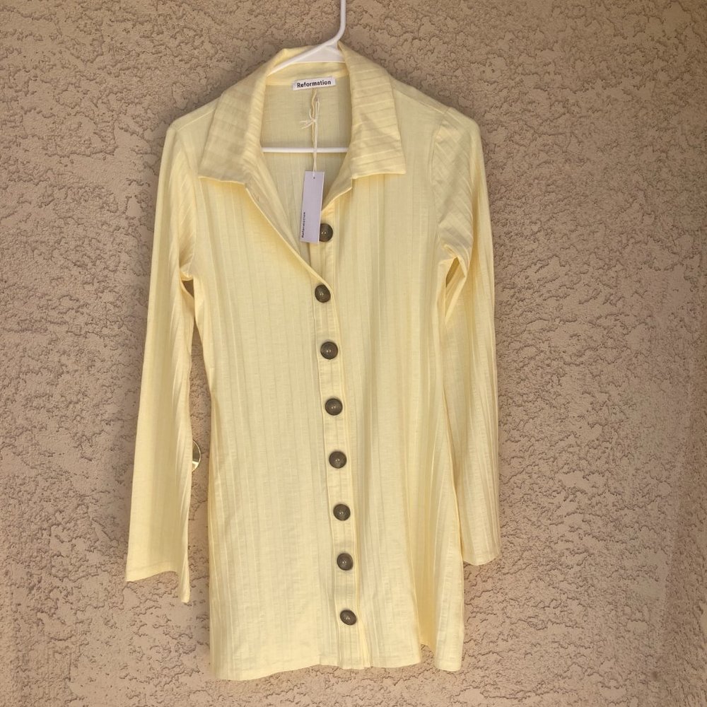 REFORMATION Benton Knit Dress Buttercream / SIZE M - Picture 6 of 7
